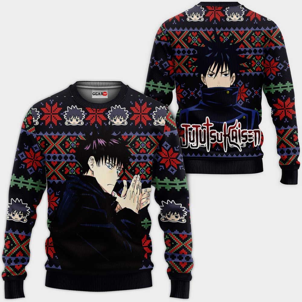Megumi Fushiguro Ugly Christmas Sweater Custom Anime Jujutsu Kaisen Xmas Gifts GO2812