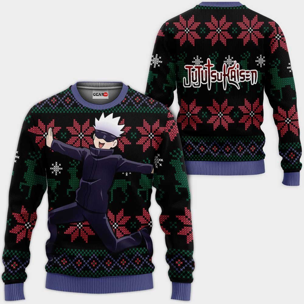 Satoru Gojo Funny Ugly Christmas Sweater Custom Jujutsu Kaisen Xmas Gifts GO2812